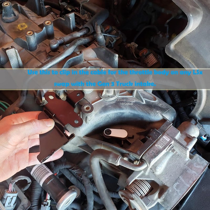 YHB Throttle Cable Bracket for drive by cable LS 4.8 5.3 6.0 Fits LQ4, LQ9, LM7, LS1, LS6 and LXS engines (drive by swap)-Throttle Bracket - Image 2